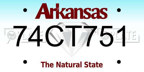 74CT751 Arkansas License Plate