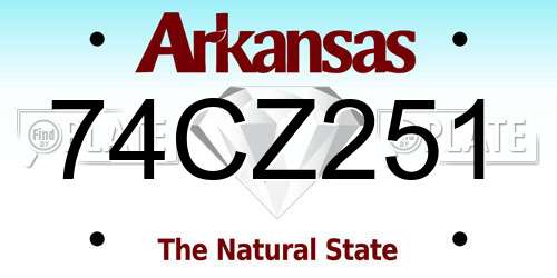 74CZ251 Arkansas License Plate