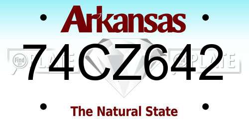 74CZ642 Arkansas License Plate