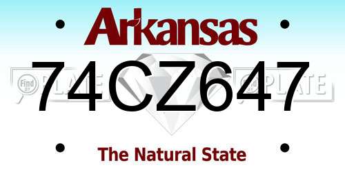 74CZ647 Arkansas License Plate