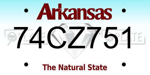74CZ751 Arkansas License Plate