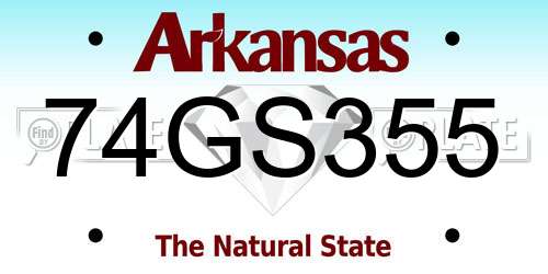 74GS355 Arkansas License Plate