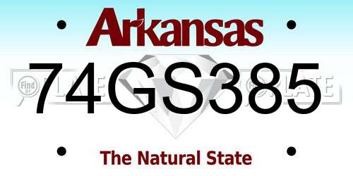 74GS385 Arkansas License Plate