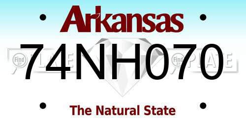 74NH070 Arkansas License Plate