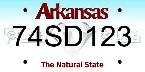 74SD123 Arkansas License Plate