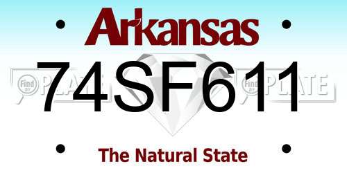 74SF611 Arkansas License Plate