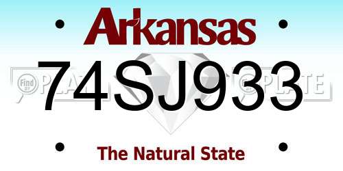 74SJ933 Arkansas License Plate