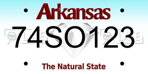 74SO123 Arkansas License Plate