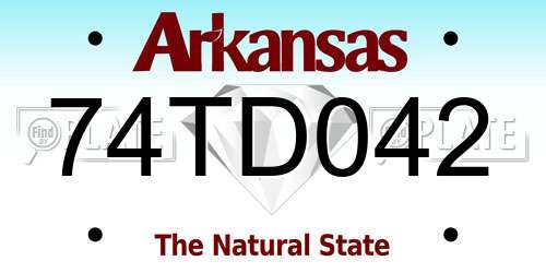74TD042 Arkansas License Plate