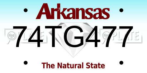 74TG477 Arkansas License Plate
