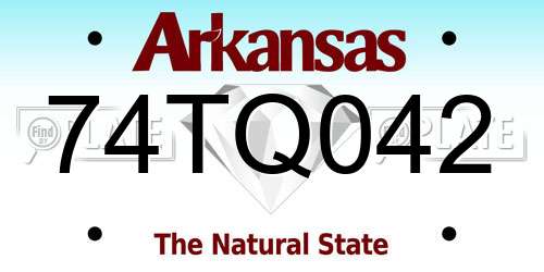 74TQ042 Arkansas License Plate
