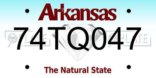74TQ047 Arkansas License Plate