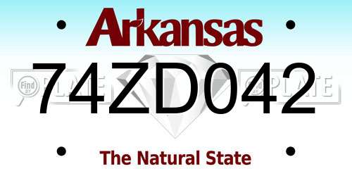 74ZD042 Arkansas License Plate