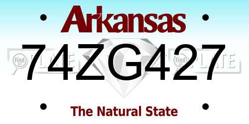 74ZG427 Arkansas License Plate