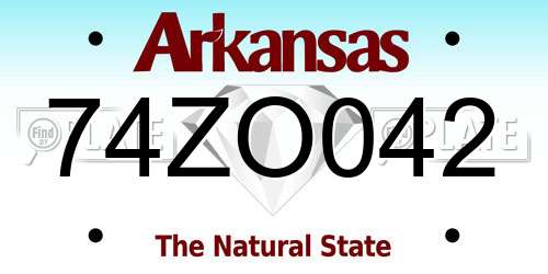 74ZO042 Arkansas License Plate