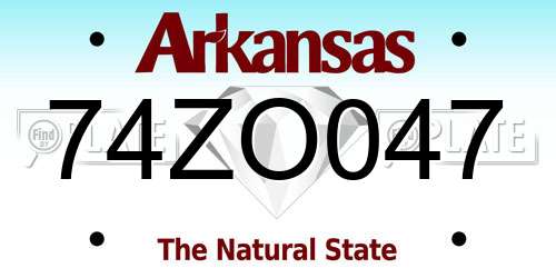 74ZO047 Arkansas License Plate