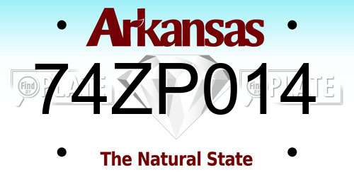 74ZP014 Arkansas License Plate