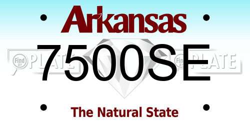 7500SE Arkansas License Plate