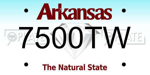 7500TW Arkansas License Plate