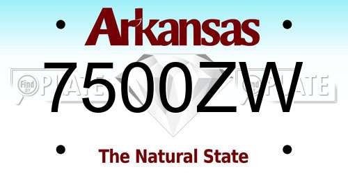 7500ZW Arkansas License Plate