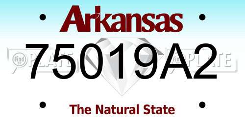 75019A2 Arkansas License Plate