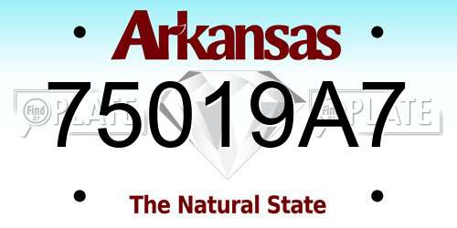 75019A7 Arkansas License Plate