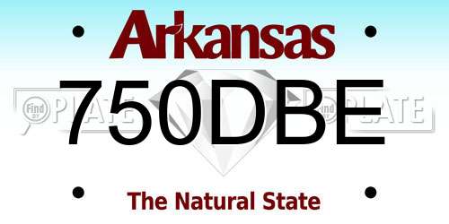 750DBE Arkansas License Plate
