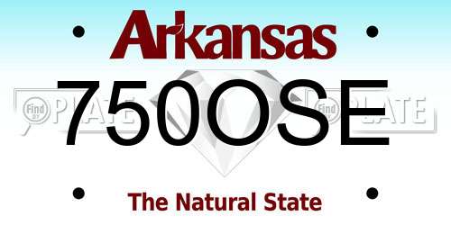 750OSE Arkansas License Plate