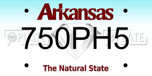 750PH5 Arkansas License Plate