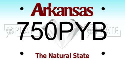 750PYB Arkansas License Plate