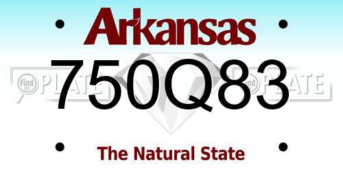750Q83 Arkansas License Plate