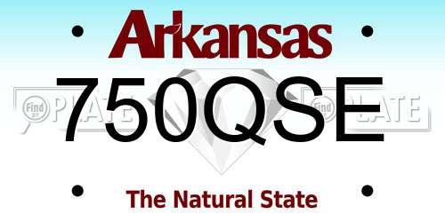 750QSE Arkansas License Plate