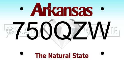 750QZW Arkansas License Plate