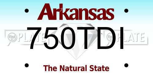 750TDI Arkansas License Plate
