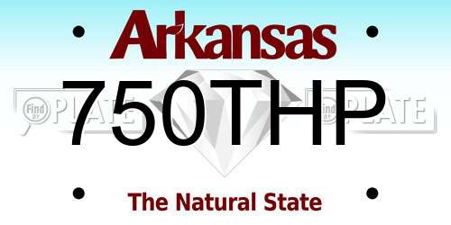 750THP Arkansas License Plate