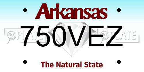 750VEZ Arkansas License Plate
