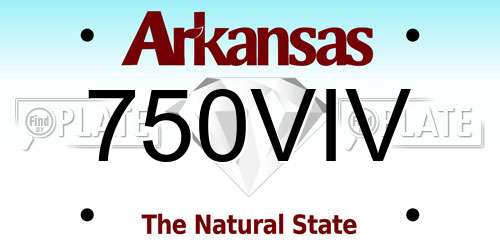 750VIV Arkansas License Plate