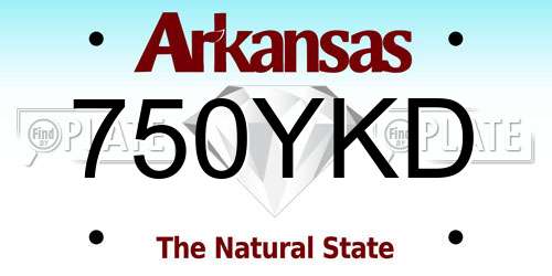750YKD Arkansas License Plate