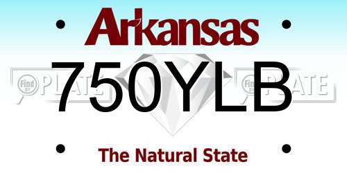 750YLB Arkansas License Plate