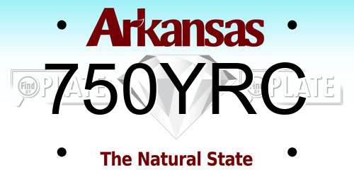 750YRC Arkansas License Plate