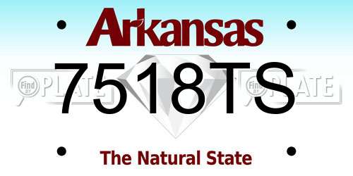 7518TS Arkansas License Plate