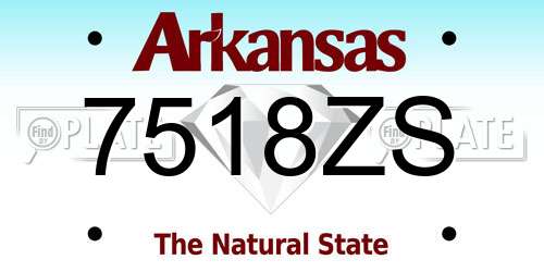 7518ZS Arkansas License Plate