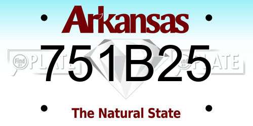 751B25 Arkansas License Plate