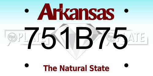 751B75 Arkansas License Plate