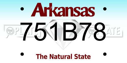 751B78 Arkansas License Plate