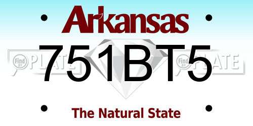 751BT5 Arkansas License Plate