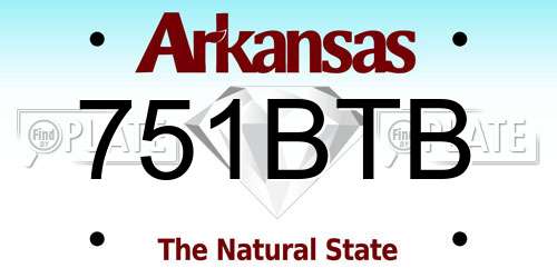 751BTB Arkansas License Plate