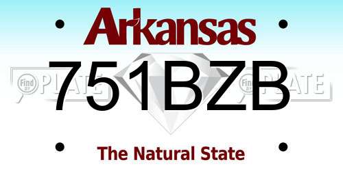 751BZB Arkansas License Plate