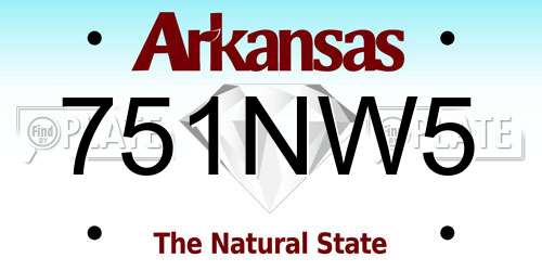 751NW5 Arkansas License Plate