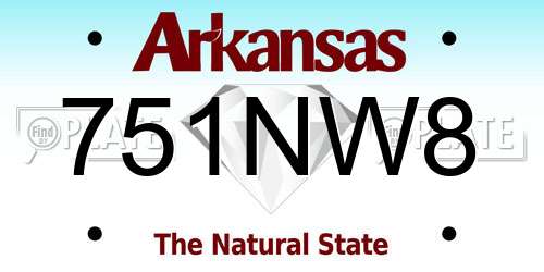 751NW8 Arkansas License Plate